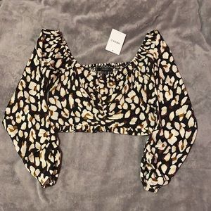 Printed crop blouse